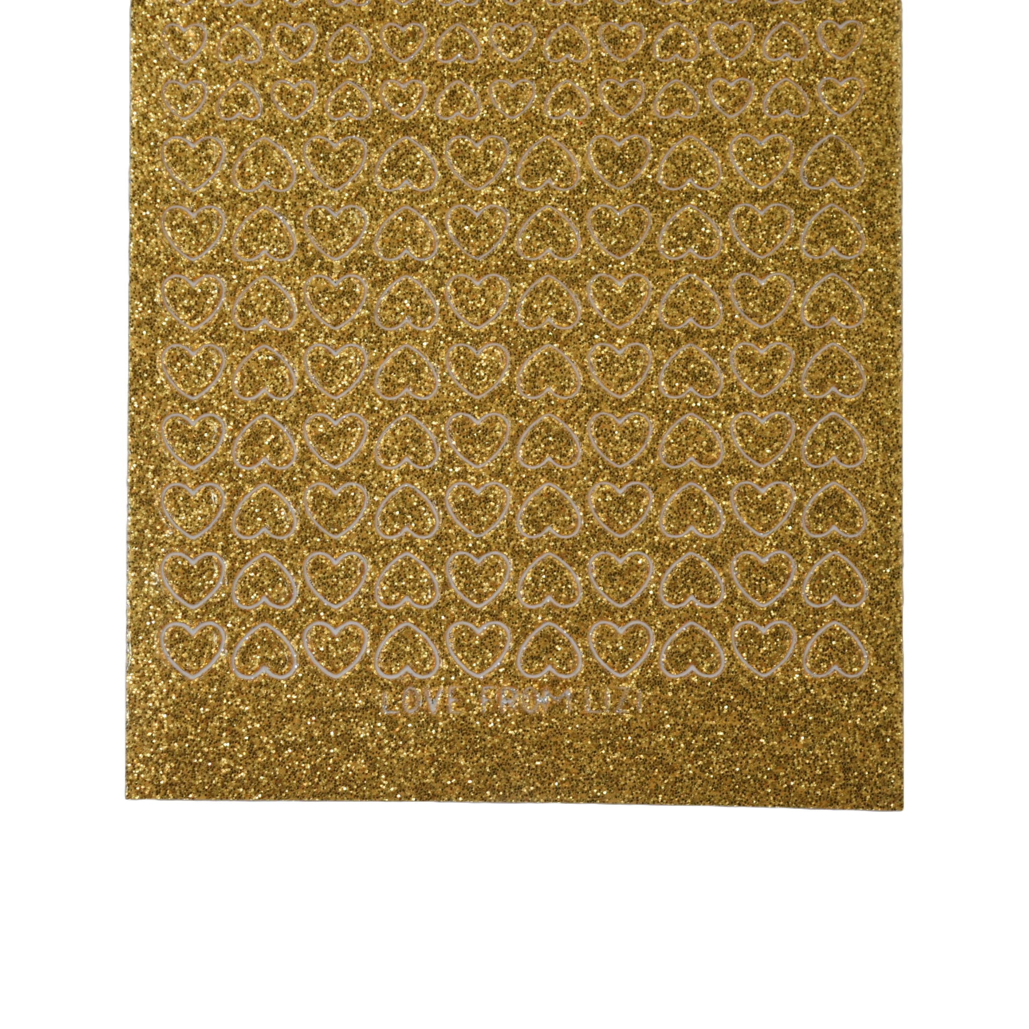 Mini Heart Gold Glitter Peel-Off Stickers